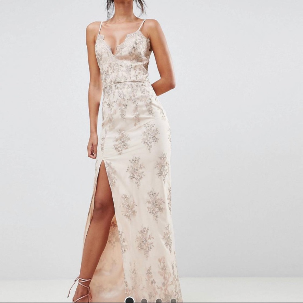 Lace formal wedding guest dress - tall size UK 16, similar to size 12 here